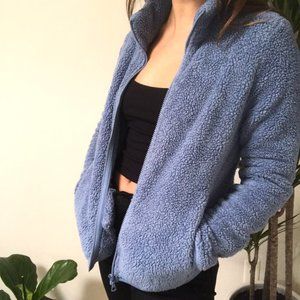 UNIQLO BLUE FLUFFY YARN FLEECE FULL-ZIP JACKET